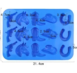 Western Cowboy Silicone Candy Mold - Boot Horse Cowboy Hat
