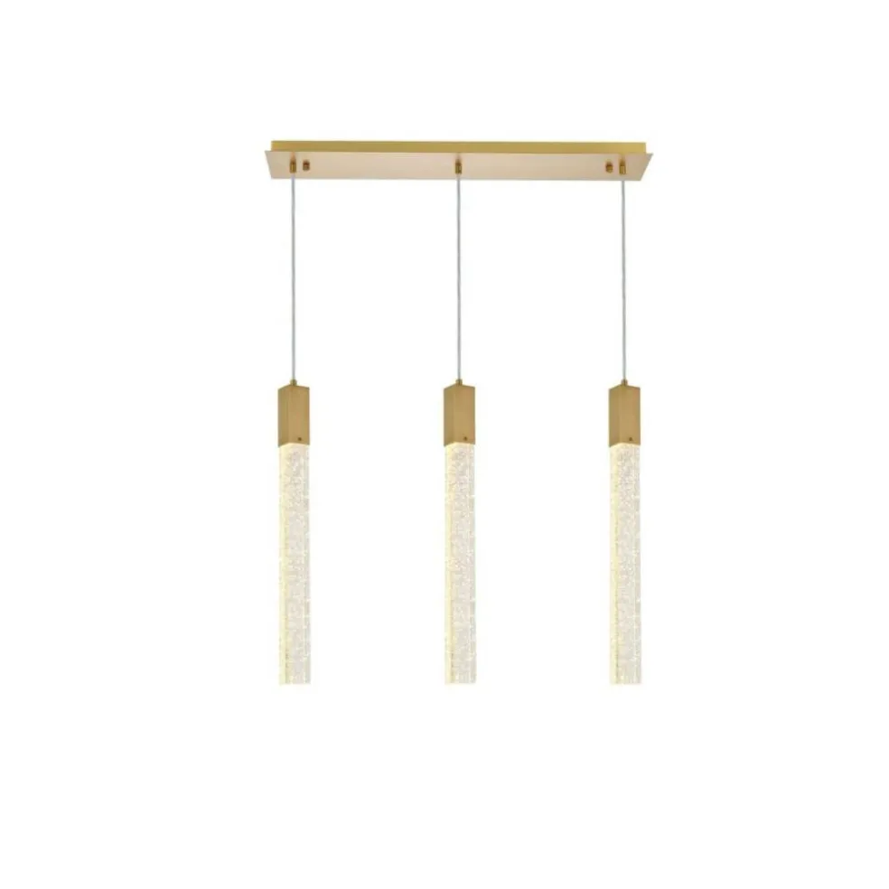 Weston 3 lights pendant in satin gold