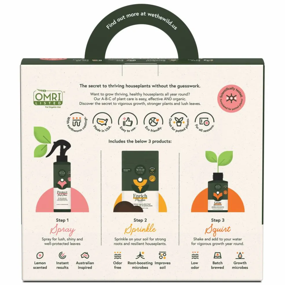 We The Wild™ Houseplant Essentials Kit Organic Easy 3-Step Care