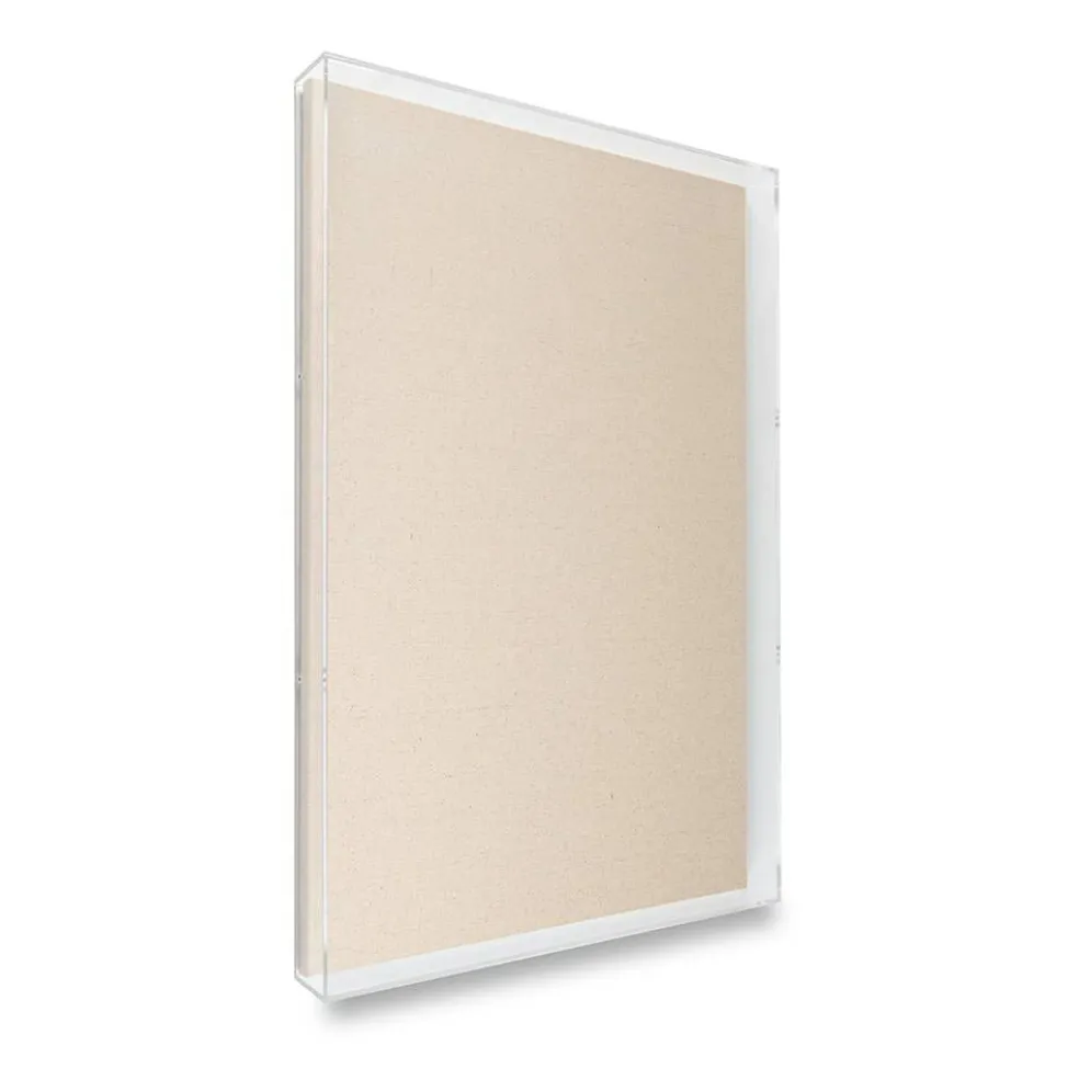 Wexel Art 3" Depth UV Grade Acrylic Shadowbox with Beige Linen Stretched Canvas