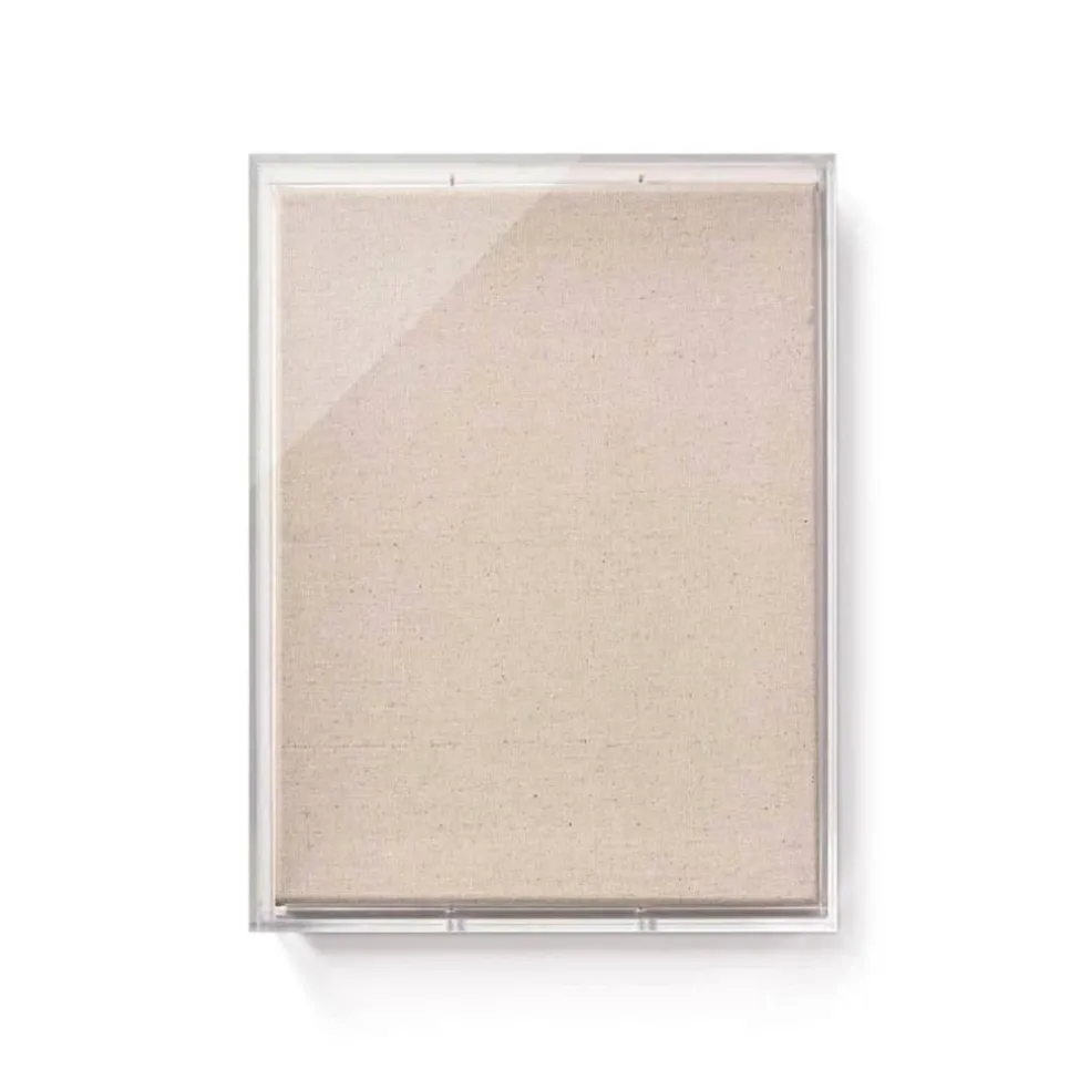 Wexel Art 3" Depth UV Grade Acrylic Shadowbox with Beige Linen Stretched Canvas