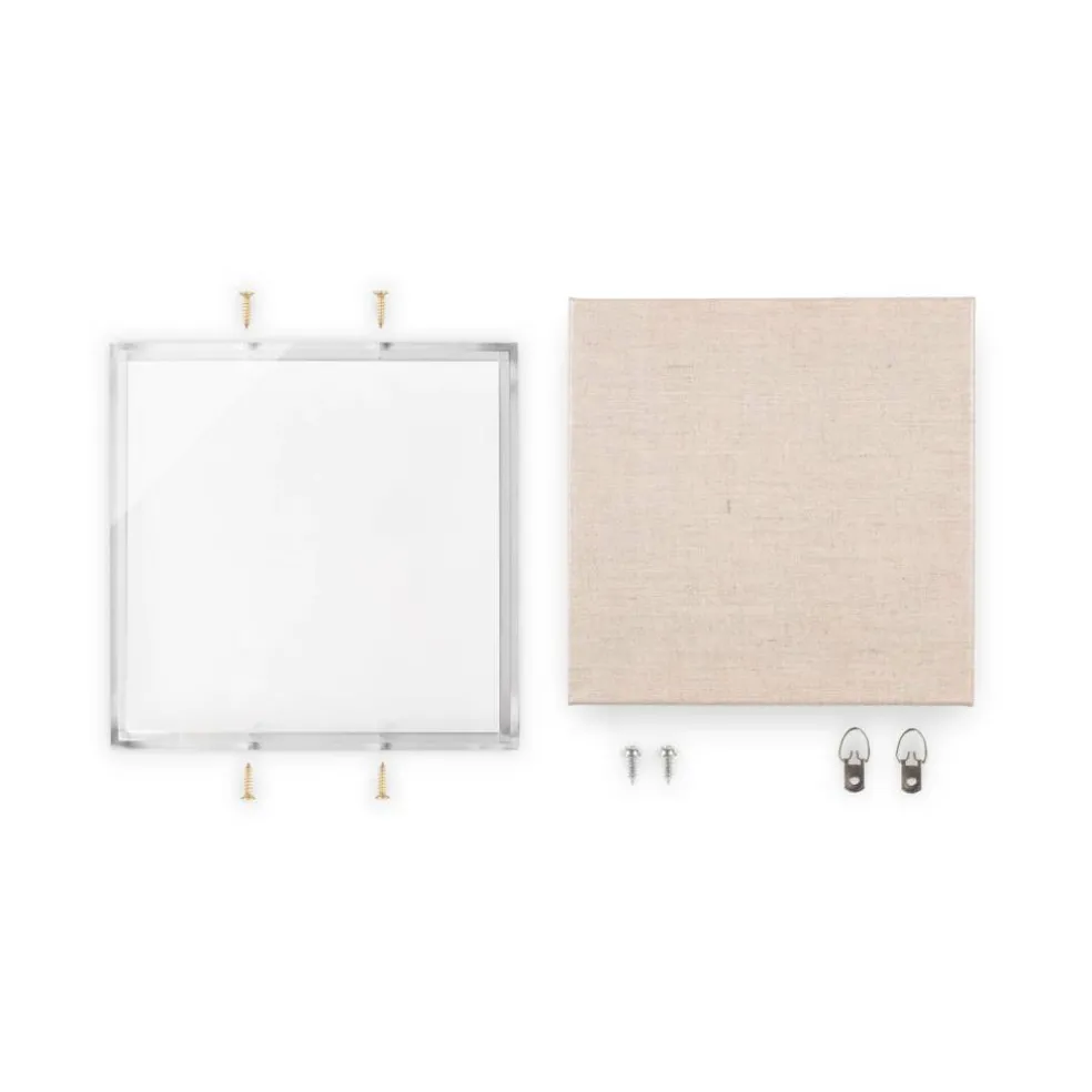 Wexel Art 3" Depth UV Grade Acrylic Shadowbox with Beige Linen Stretched Canvas