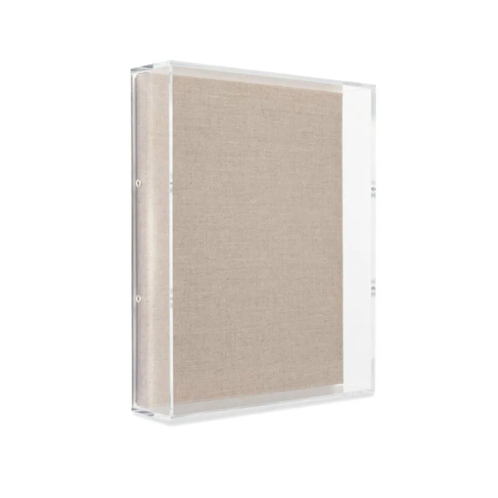 Wexel Art 3" Depth UV Grade Acrylic Shadowbox with Beige Linen Stretched Canvas