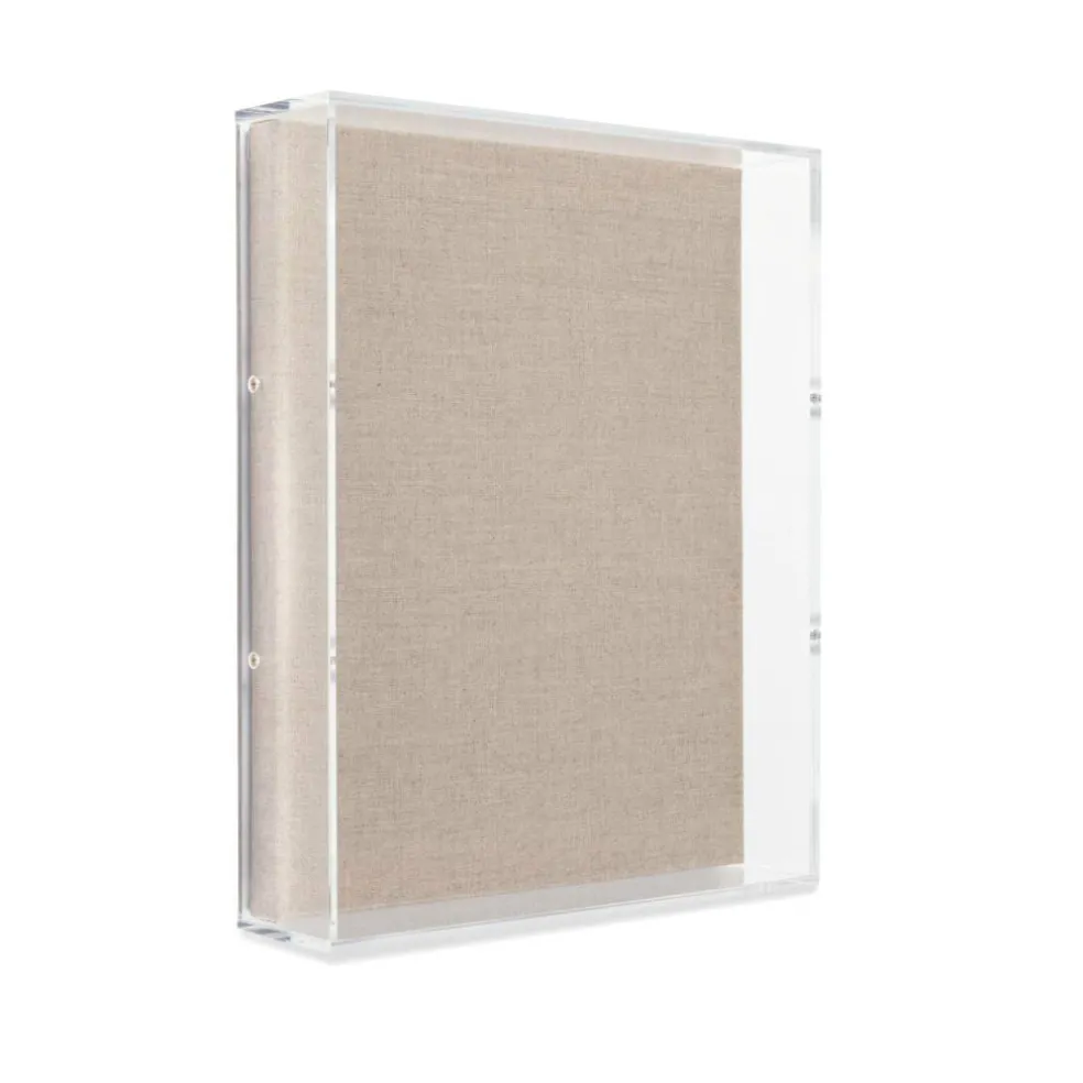 Wexel Art 3" Depth UV Grade Acrylic Shadowbox with Beige Linen Stretched Canvas