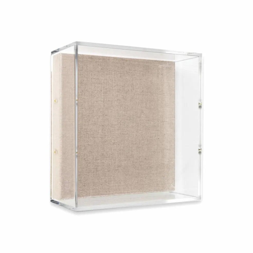 Wexel Art 3" Depth UV Grade Acrylic Shadowbox with Beige Linen Stretched Canvas