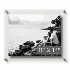 Wexel Art Double Panel Clear Acrylic Floating Wall Frame with Silver Hardware
