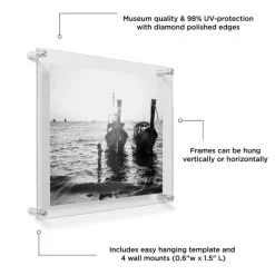 Wexel Art Double Panel Clear Acrylic Floating Wall Frame with Silver Hardware