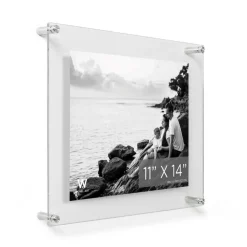 Wexel Art Double Panel Clear Acrylic Floating Wall Frame with Silver Hardware