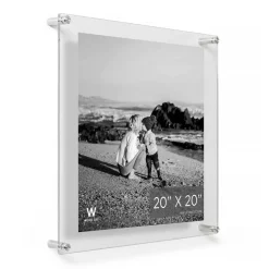 Wexel Art Double Panel Clear Acrylic Floating Wall Frame with Silver Hardware