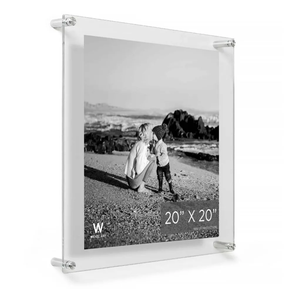 Wexel Art Double Panel Clear Acrylic Floating Wall Frame with Silver Hardware
