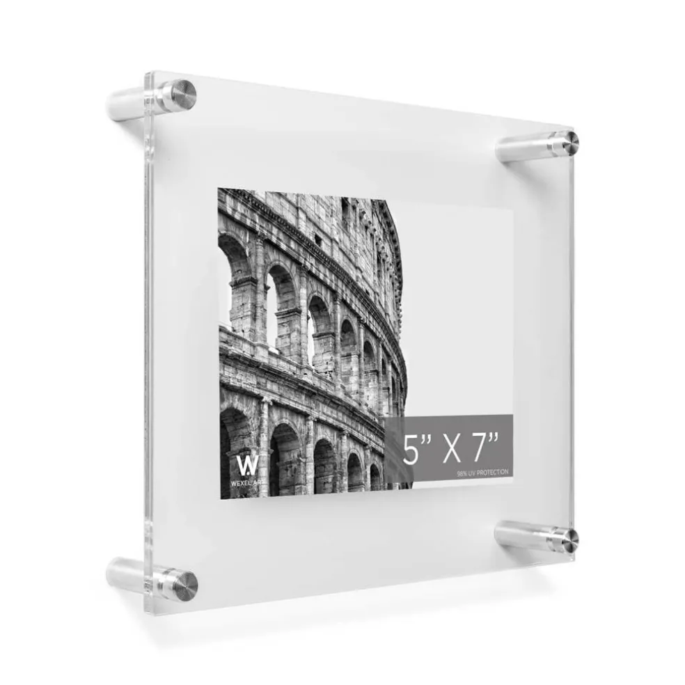 Wexel Art Double Panel Clear Acrylic Floating Wall Frame with Silver Hardware