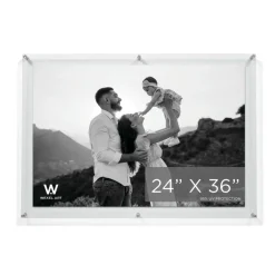 Wexel Art Double Panel Clear Acrylic Floating Wall Frame with Silver Hardware