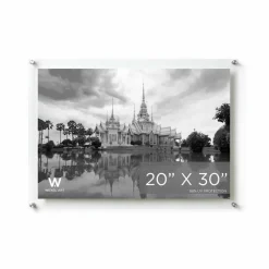 Wexel Art Double Panel Clear Acrylic Floating Wall Frame with Silver Hardware