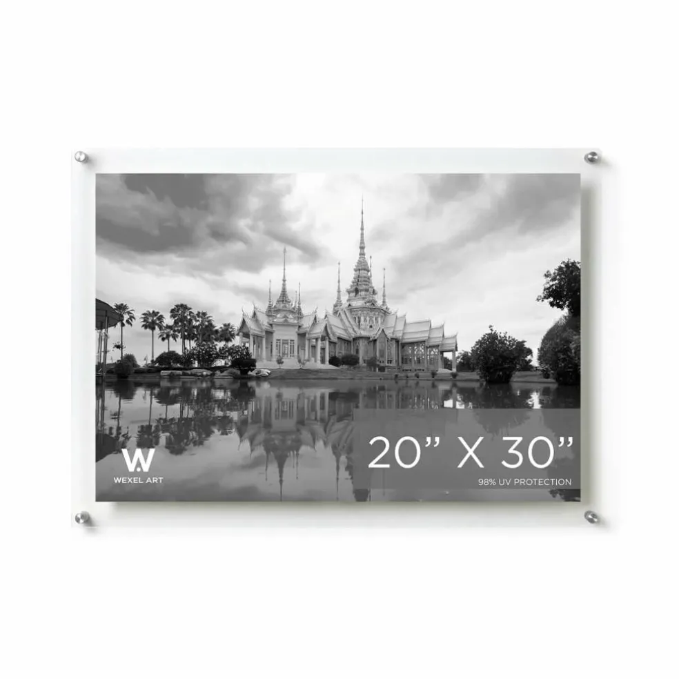 Wexel Art Double Panel Clear Acrylic Floating Wall Frame with Silver Hardware