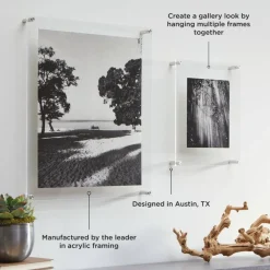 Wexel Art Double Panel Clear Acrylic Floating Wall Frame with Silver Hardware