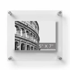 Wexel Art Double Panel Clear Acrylic Floating Wall Frame with Silver Hardware