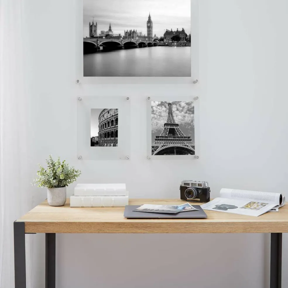 Wexel Art Double Panel Clear Acrylic Floating Wall Frame with Silver Hardware