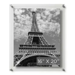 Wexel Art Double Panel Clear Acrylic Floating Wall Frame with Silver Hardware