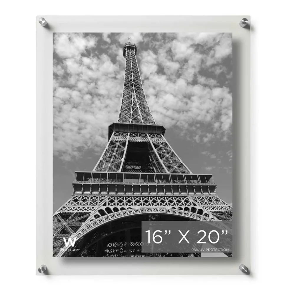 Wexel Art Double Panel Clear Acrylic Floating Wall Frame with Silver Hardware