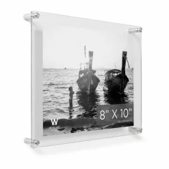 Wexel Art Double Panel Clear Acrylic Floating Wall Frame with Silver Hardware