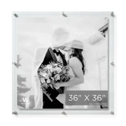 Wexel Art Double Panel Clear Acrylic Floating Wall Frame with Silver Hardware