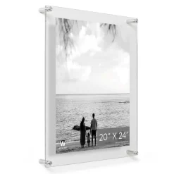 Wexel Art Double Panel Clear Acrylic Floating Wall Frame with Silver Hardware