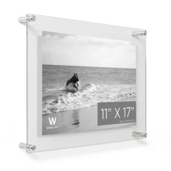 Wexel Art Double Panel Clear Acrylic Floating Wall Frame with Silver Hardware