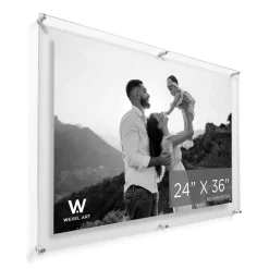 Wexel Art Double Panel Clear Acrylic Floating Wall Frame with Silver Hardware