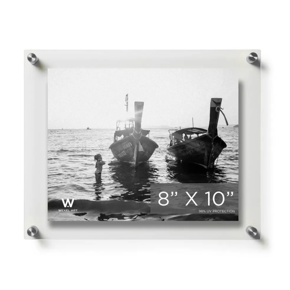 Wexel Art Double Panel Clear Acrylic Floating Wall Frame with Silver Hardware