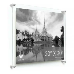 Wexel Art Double Panel Clear Acrylic Floating Wall Frame with Silver Hardware