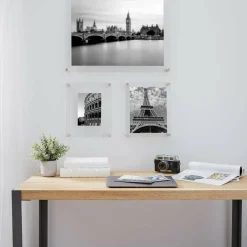 Wexel Art Double Panel Clear Acrylic Floating Wall Frame with Silver Hardware