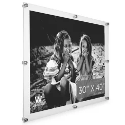 Wexel Art Double Panel Clear Acrylic Floating Wall Frame with Silver Hardware