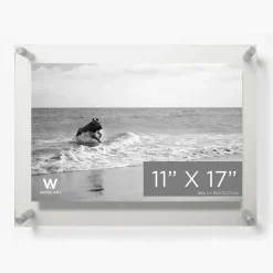 Wexel Art Double Panel Clear Acrylic Floating Wall Frame with Silver Hardware