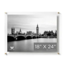 Wexel Art Double Panel Clear Acrylic Floating Wall Frame with Gold Hardware