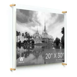 Wexel Art Double Panel Clear Acrylic Floating Wall Frame with Gold Hardware