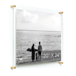 Wexel Art Double Panel Clear Acrylic Floating Wall Frame with Gold Hardware