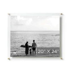 Wexel Art Double Panel Clear Acrylic Floating Wall Frame with Gold Hardware
