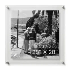 Wexel Art Double Panel Clear Acrylic Floating Wall Frame with Silver Hardware
