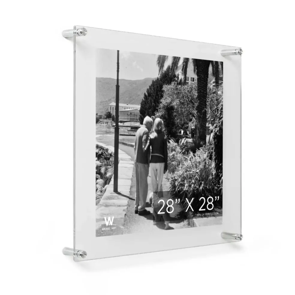 Wexel Art Double Panel Clear Acrylic Floating Wall Frame with Silver Hardware