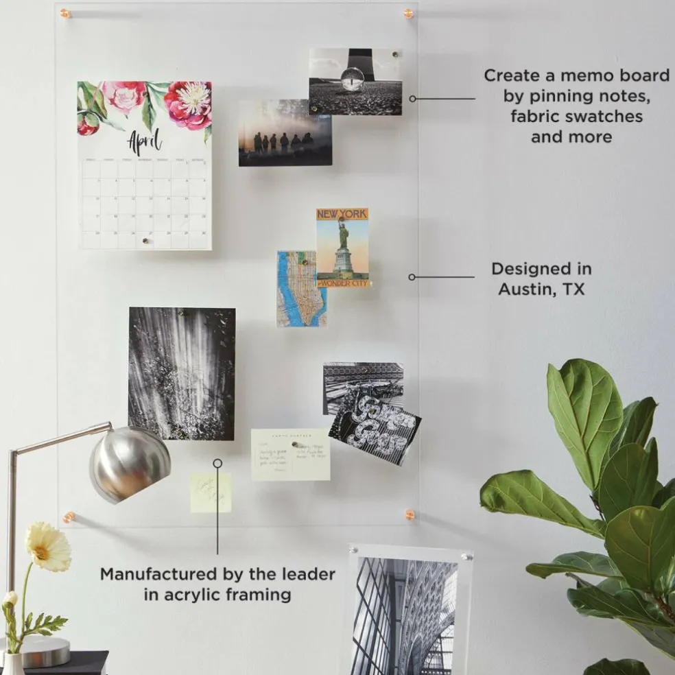 Wexel Art Easy Change Memo Board + Magnets with Gold Hardware