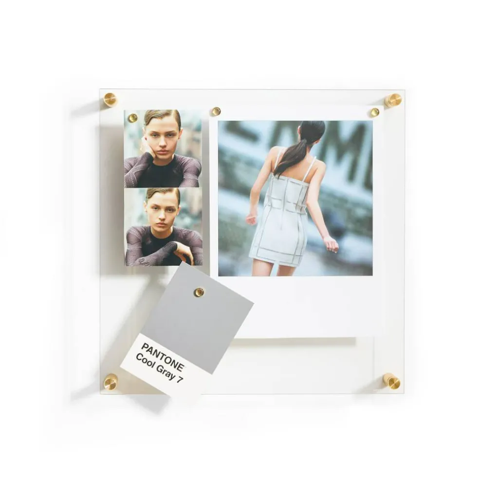 Wexel Art Easy Change Memo Board + Magnets with Gold Hardware