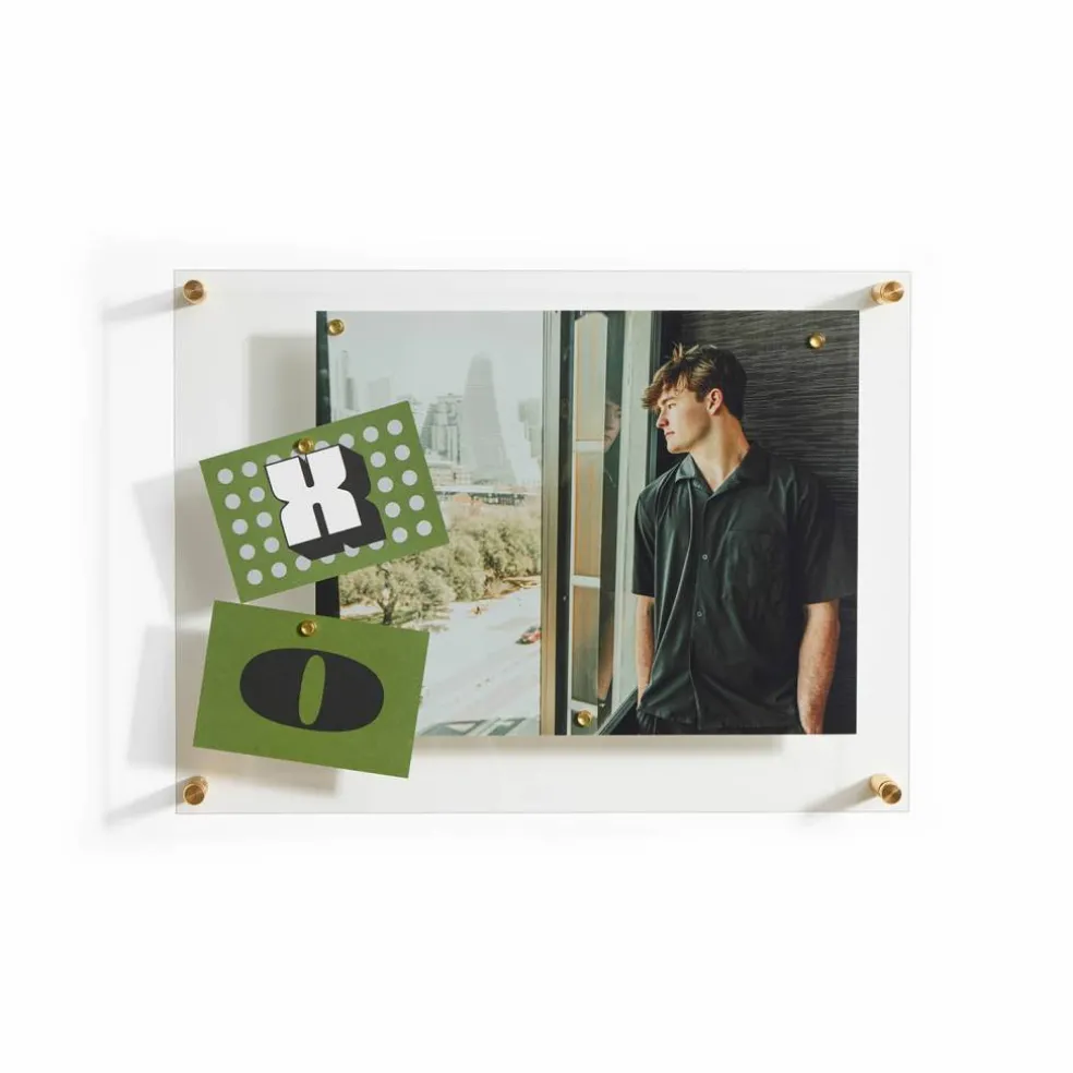 Wexel Art Easy Change Memo Board + Magnets with Gold Hardware