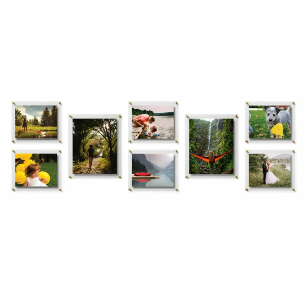 Wexel Art Gallery Wall Double Panel Acrylic Floating Frames Set of 8