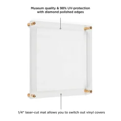 Wexel Art 12'' x 12'' Acrylic Floating Frame for Album Covers with Gold Hardware