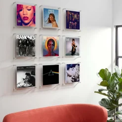 Wexel Art 12" x 12'' Acrylic Floating Frame for Album Covers with Silver Hardware