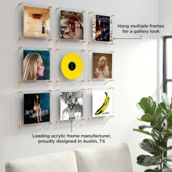 Wexel Art 12'' x 12'' Circle Vinyl Record Album Frame with Acrylic Mat