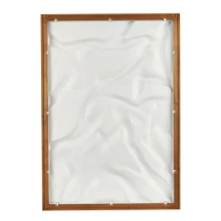 White Abstract Dimensional Wall Art in Brown Frame