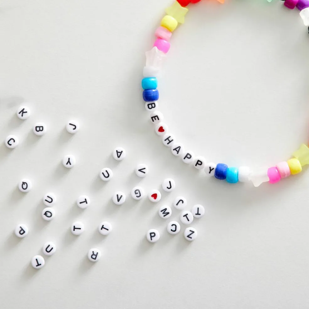 White Alphabet Crafting Beads by Bead Landing™