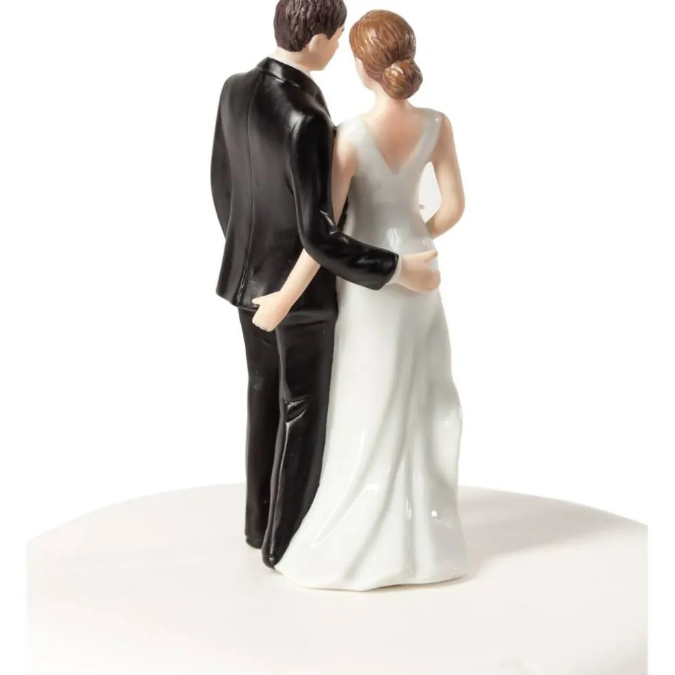 White and Silver Vintage Rose Pearl Tender Touch Wedding Cake Topper (Silver)