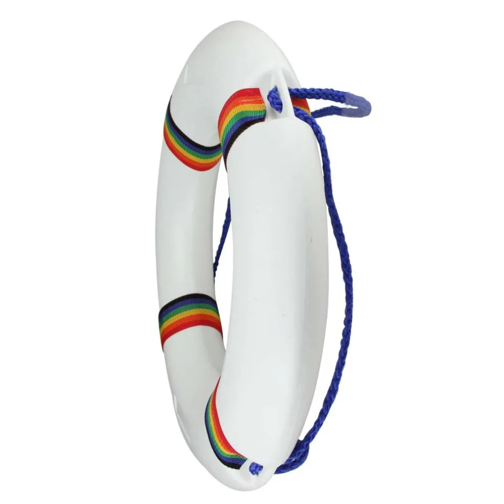 21" White & Blue Swimming Pool Safety Ring Buoy
